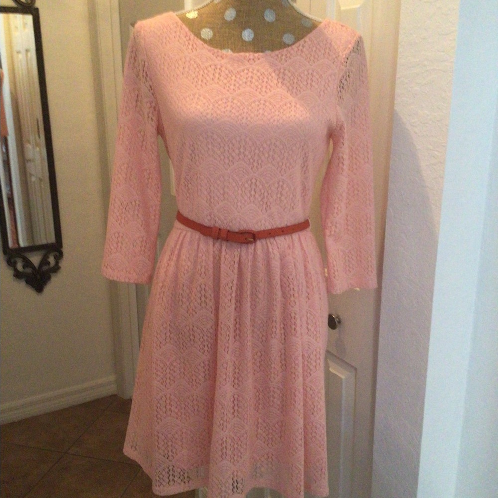 Elegant  peach color Lace Dress by Love Reign